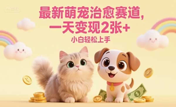 AI最新萌宠治愈赛道，一天变现2张+，小白轻松上手！-教程之家