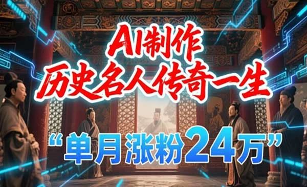 AI制作历史名人传奇一生，单月涨粉24W-教程之家